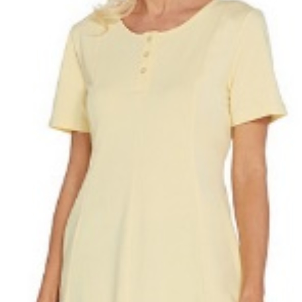 Essentials Round Neck Fit and Flare Henley Knit To